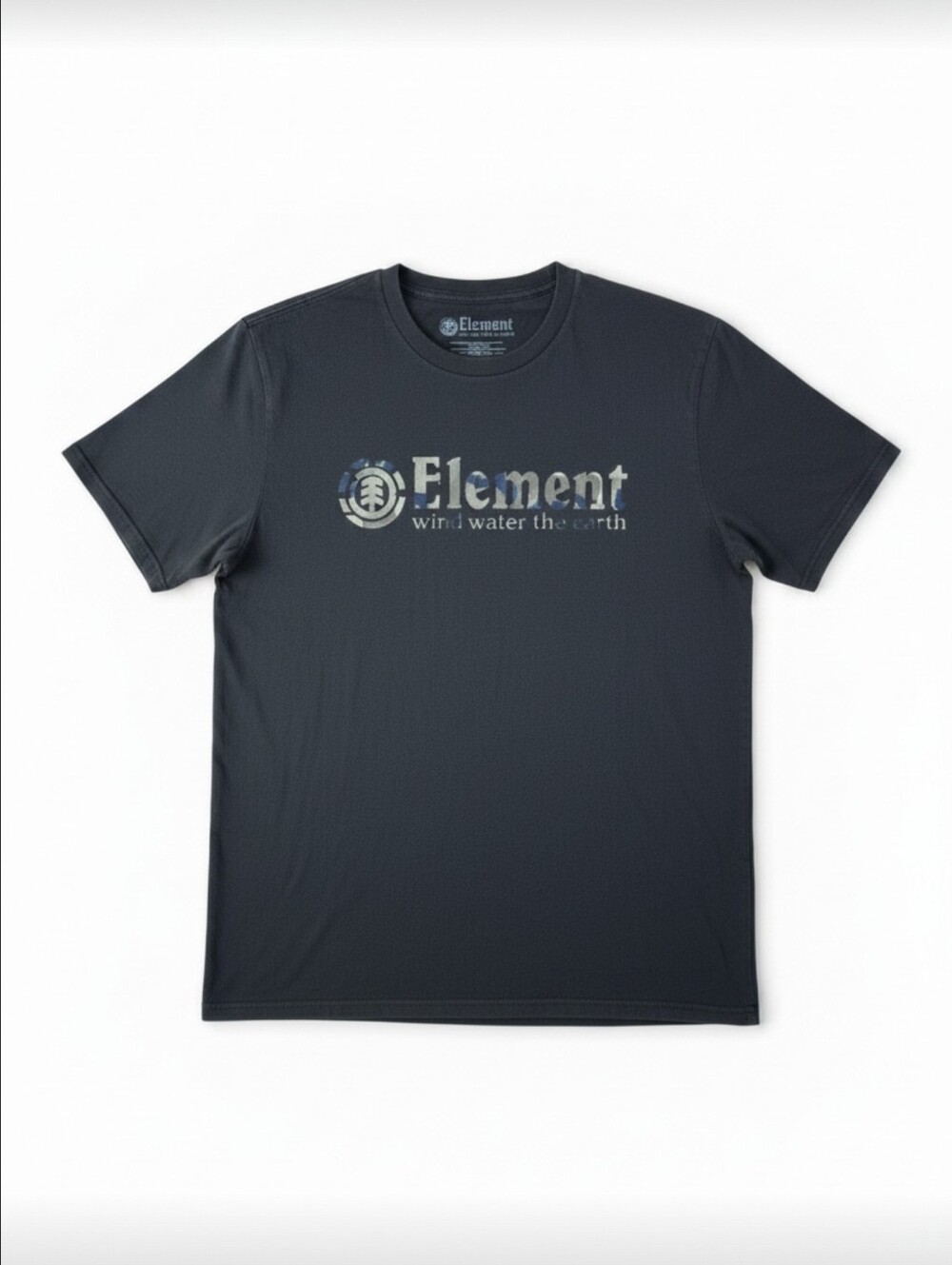 Element Skateboards Men's Large Black Camo Logo Graphic Tee Shirt Regular Fit